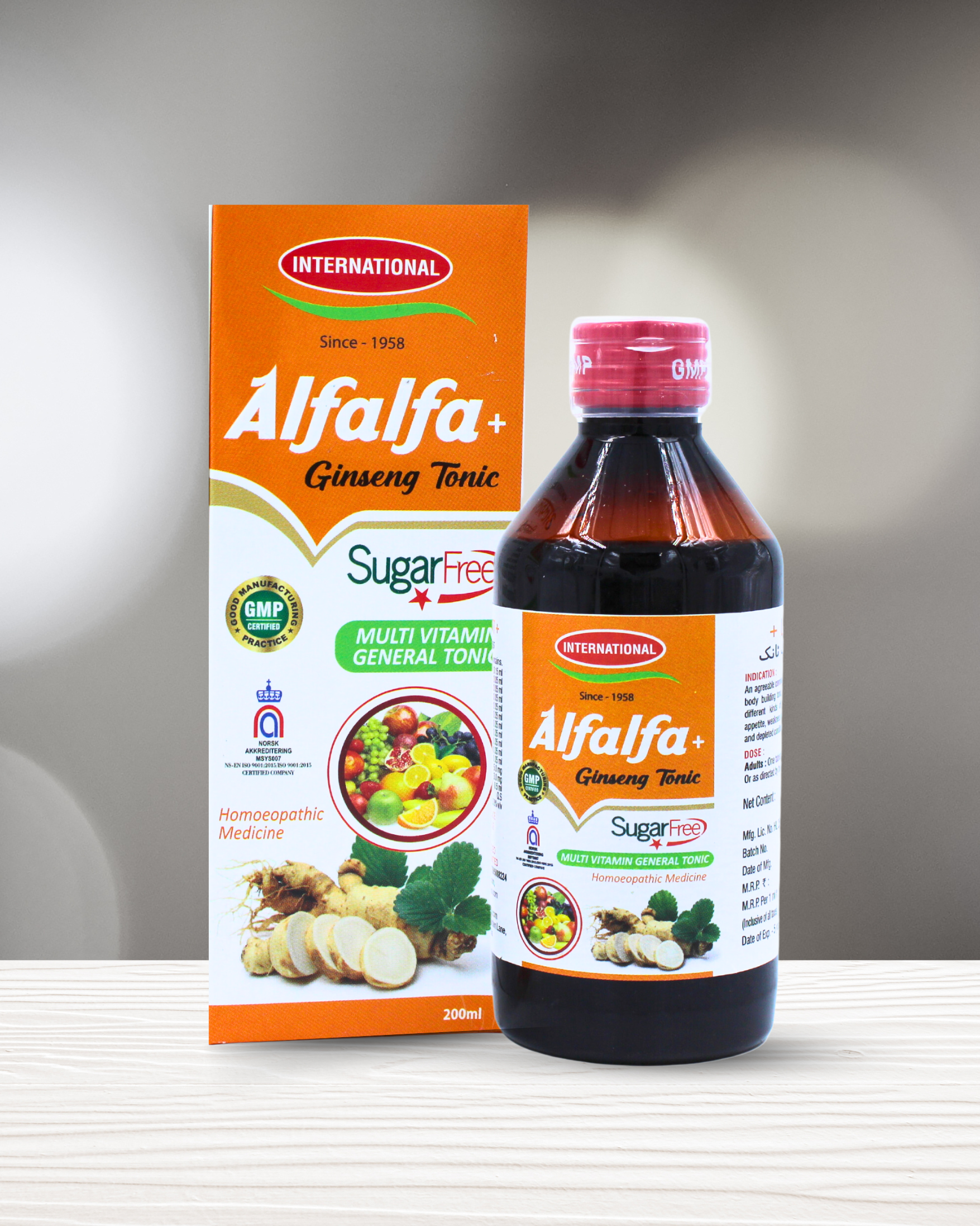 Alfalfa + Ginseng Tonic SUGAR FREE 450 ML